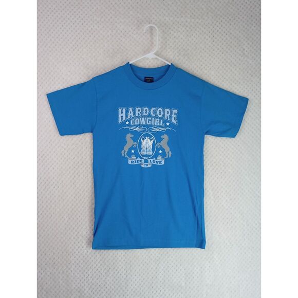 Aeropostale Tops - Aeropostale Y2K Women's Small Blue Cowgirl Graphic Short Sleeve Tee